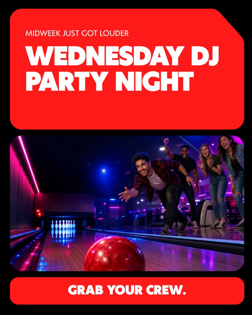 Original AI-assisted Canva draft for Wednesday DJ Party Night