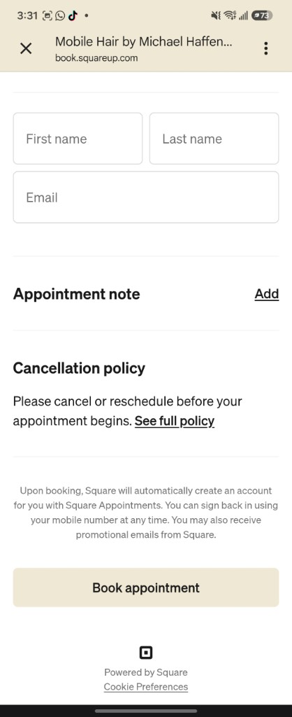 Simplified booking: enter details and book without a card